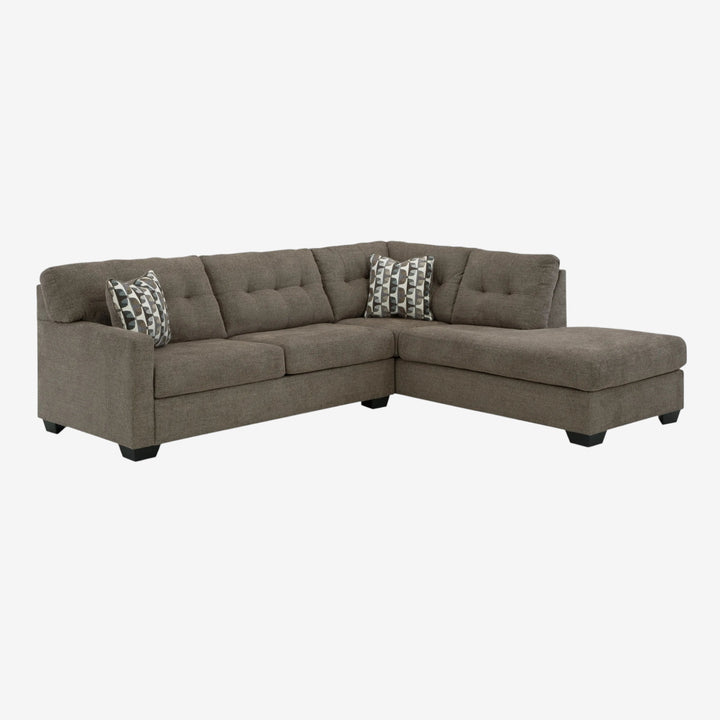 Mahoney 2-Piece Sectional Sofa In Fabric Upholstery - Chocolate | Signature Design By Ashley