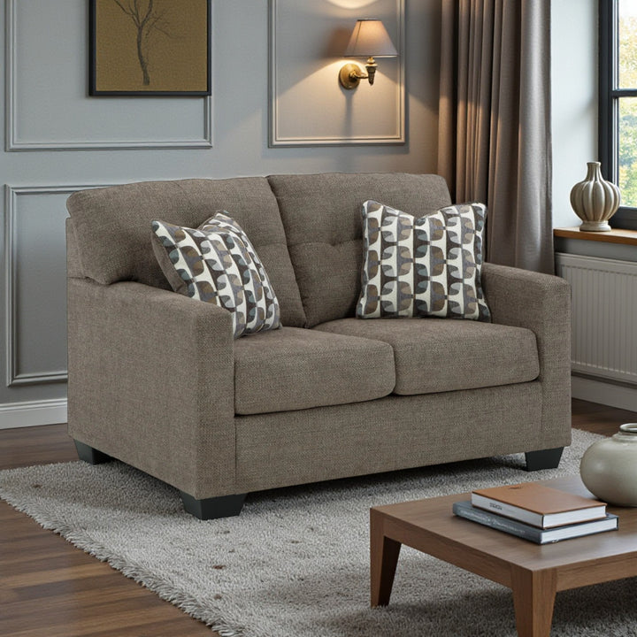 3100535 Mahoney Loveseat In Fabric Upholstery - Chocolate  | Signature Design By Ashley