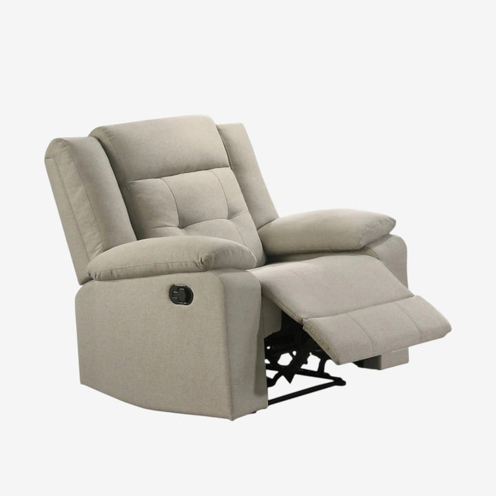 Reina Manual Recliner Chair in Fabric Upholstery - Beige