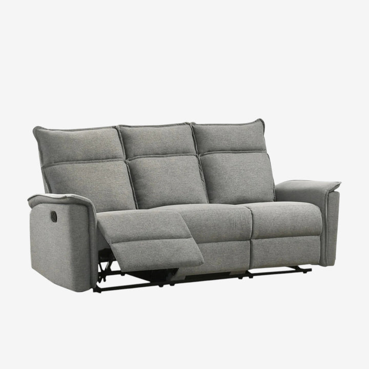 Leera Manual Recliner Sofa In Fabric Upholstery - Grey