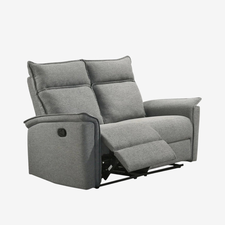 Leera Manual Recliner Loveseat In Fabric Upholstery - Grey