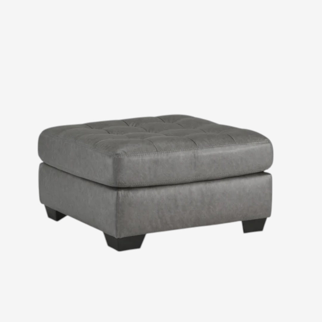 3150308 Clairette Court Oversized Accent Ottoman in Leatherette Upholstery - Alloy | Benchcraft By Ashley