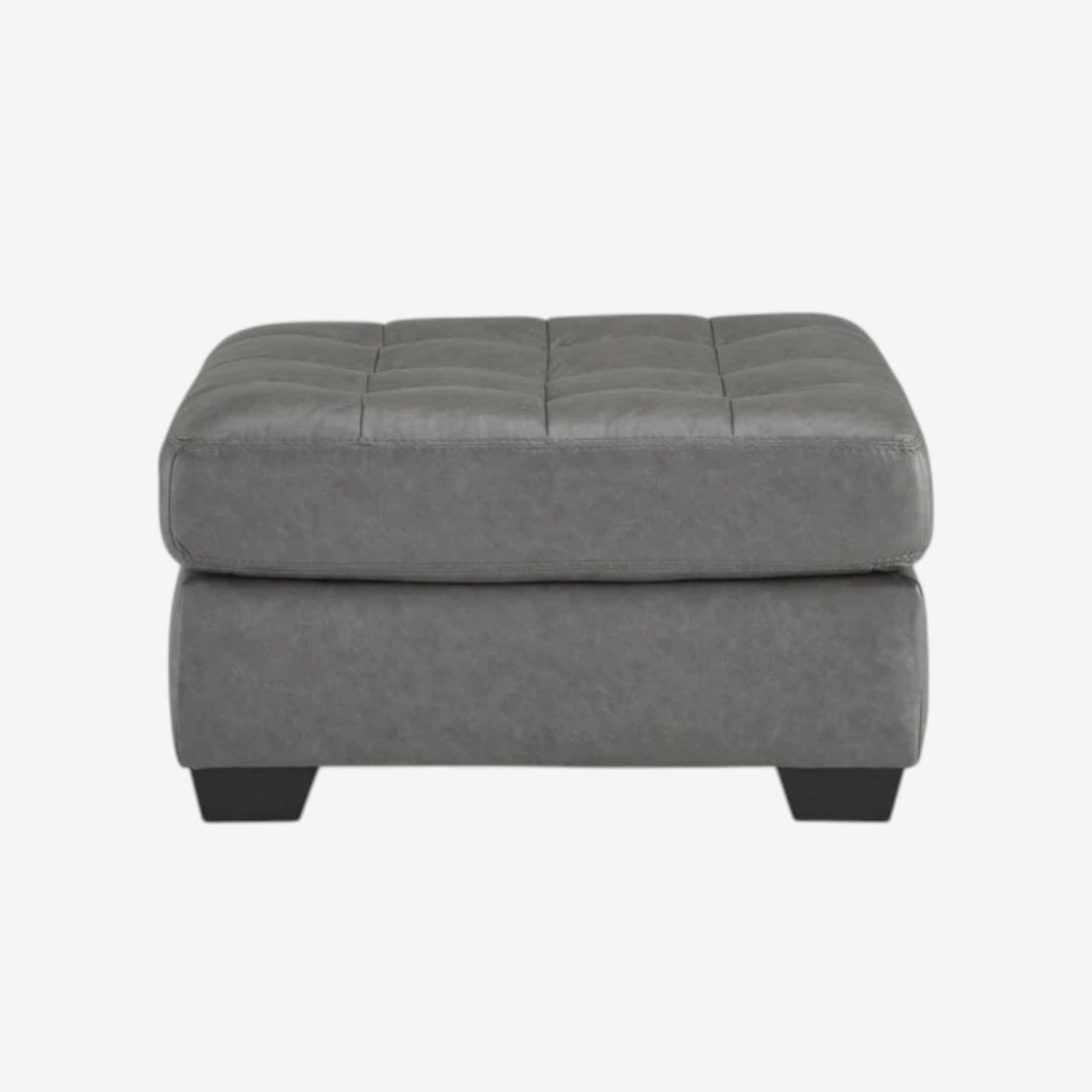 3150308 Clairette Court Oversized Accent Ottoman in Leatherette Upholstery - Alloy | Benchcraft By Ashley