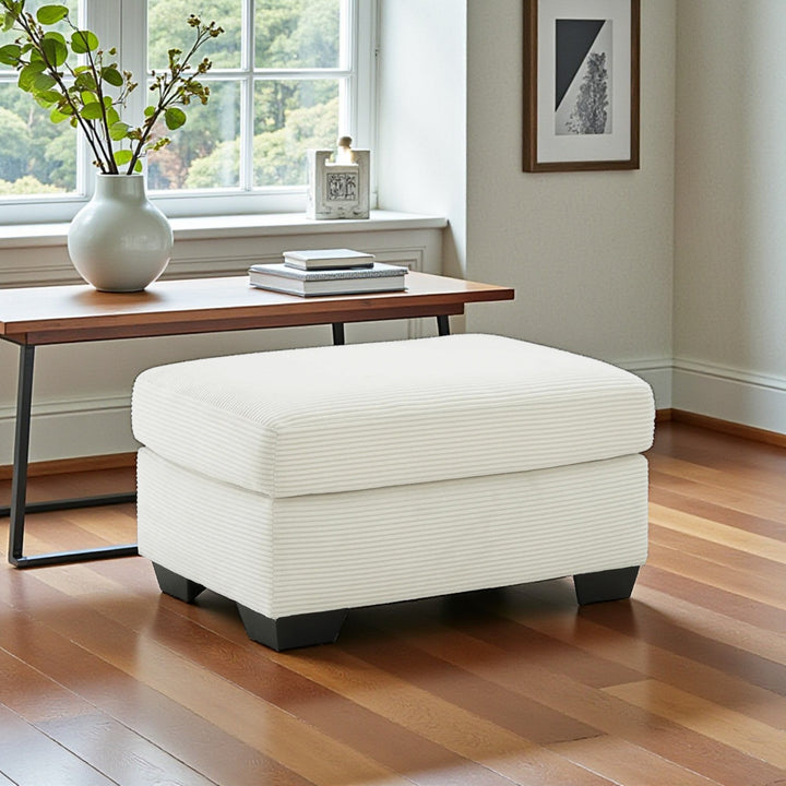 3200614 Greenbriar Accent Ottoman In Fabric Upholstery - Ivory | Signature Design By Ashley