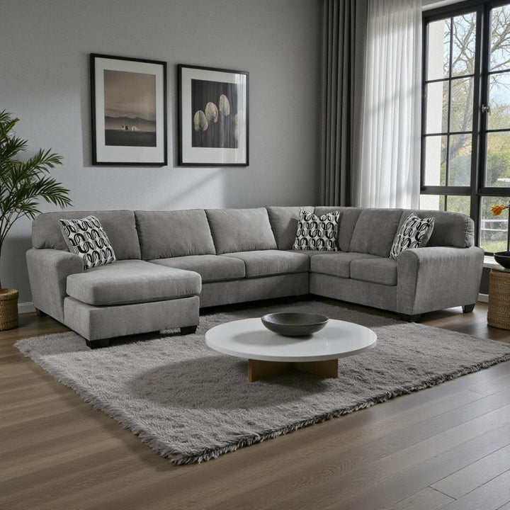Birkdale Court 3-Piece Sectional Sofa In Fabric Upholstery - Grey | Benchcraft By Ashley