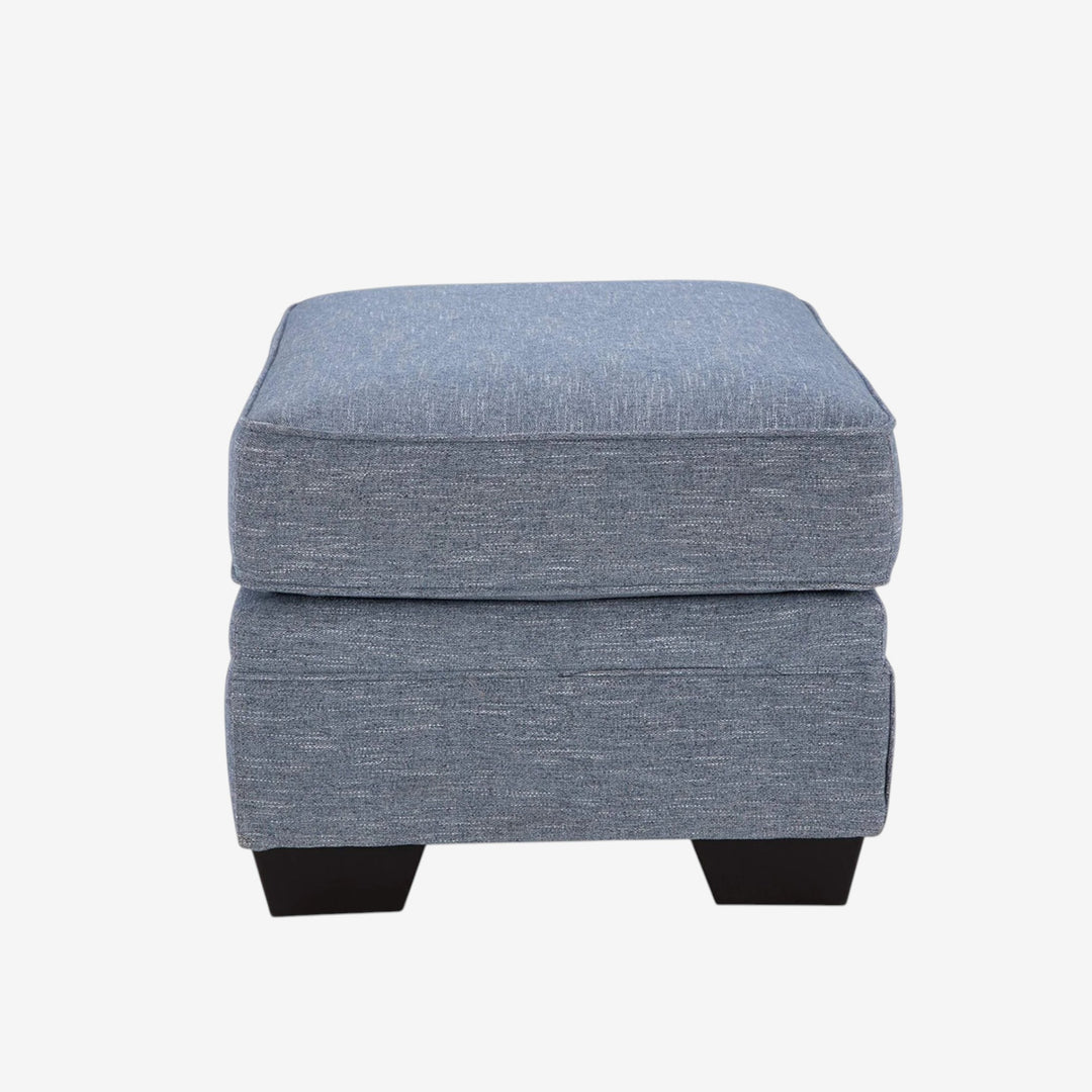 3260414 Carissa Manor Accent Ottoman In Fabric Upholstery - Denim | Benchcraft By Ashley