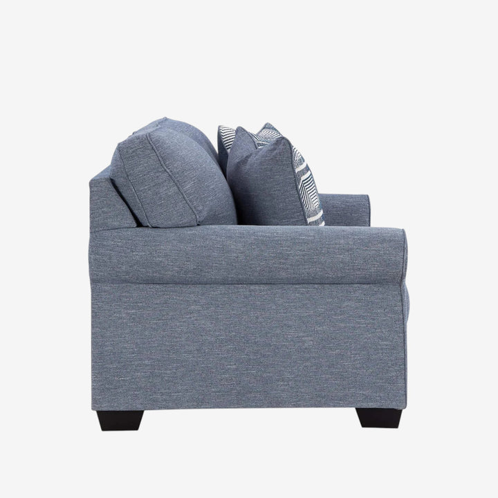 3260435 Carissa Manor Loveseat In Fabric Upholstery - Denim | Benchcraft By Ashley