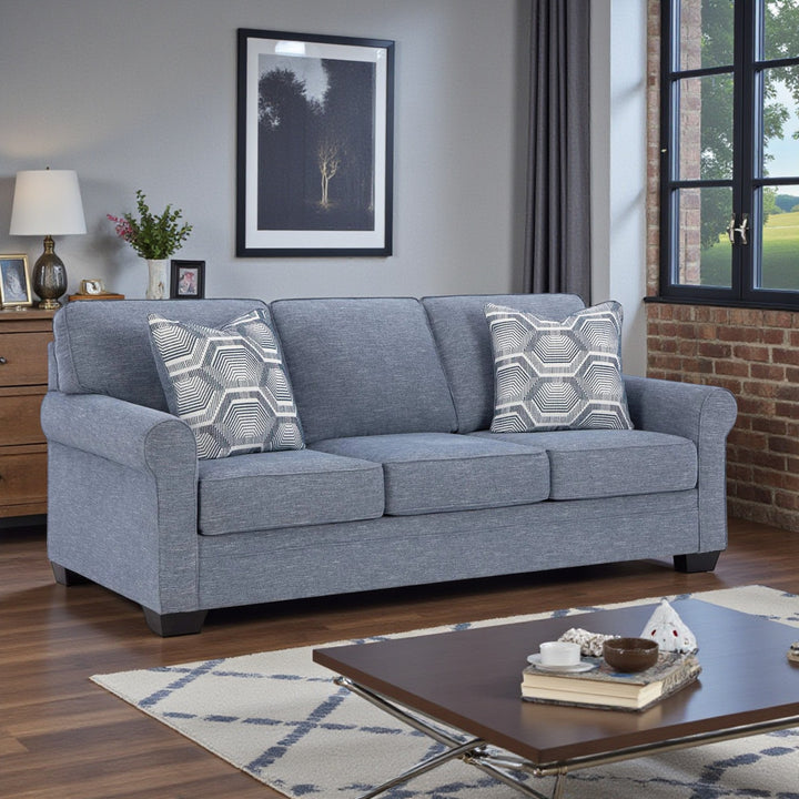 3260438 Carissa Manor Sofa In Fabric Upholstery - Denim | Benchcraft By Ashley