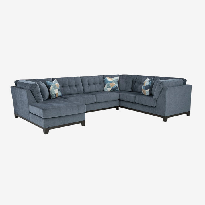 Maxon Place 3-Piece Sectional Sofa In Fabric Upholstery - Navy | Benchcraft By Ashley