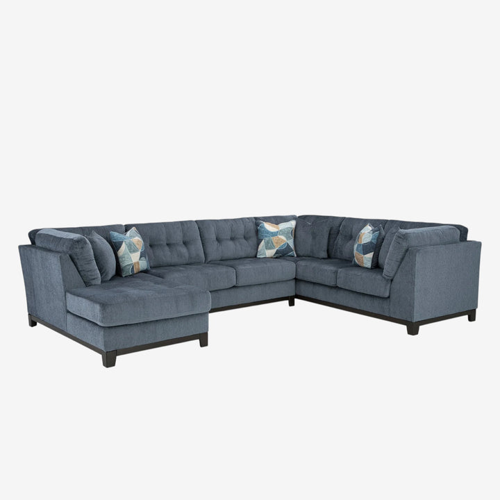 Maxon Place 3-Piece Sectional Sofa In Fabric Upholstery - Navy | Benchcraft By Ashley