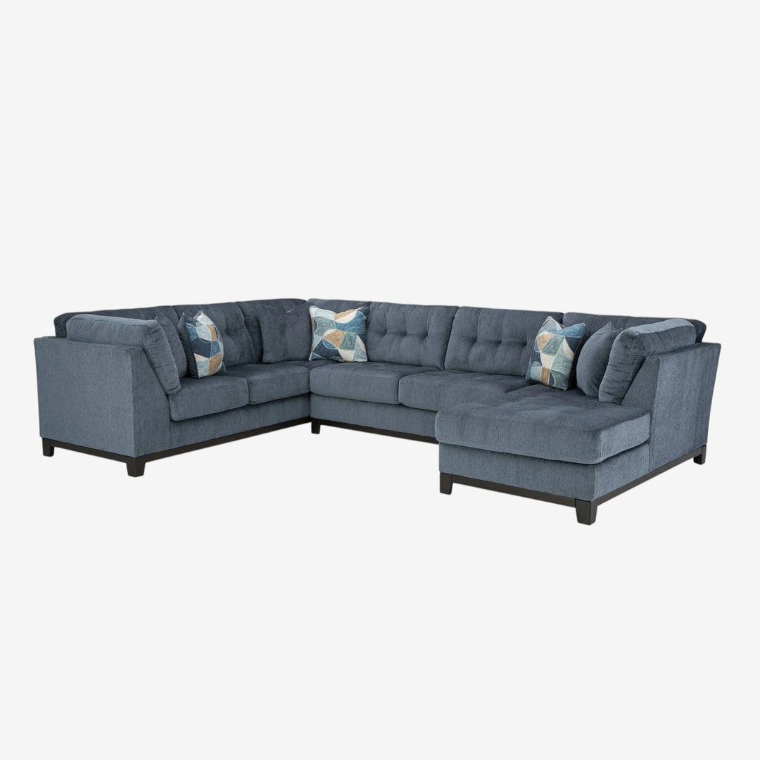 Maxon Place 3-Piece Sectional Sofa In Fabric Upholstery - Navy | Benchcraft By Ashley