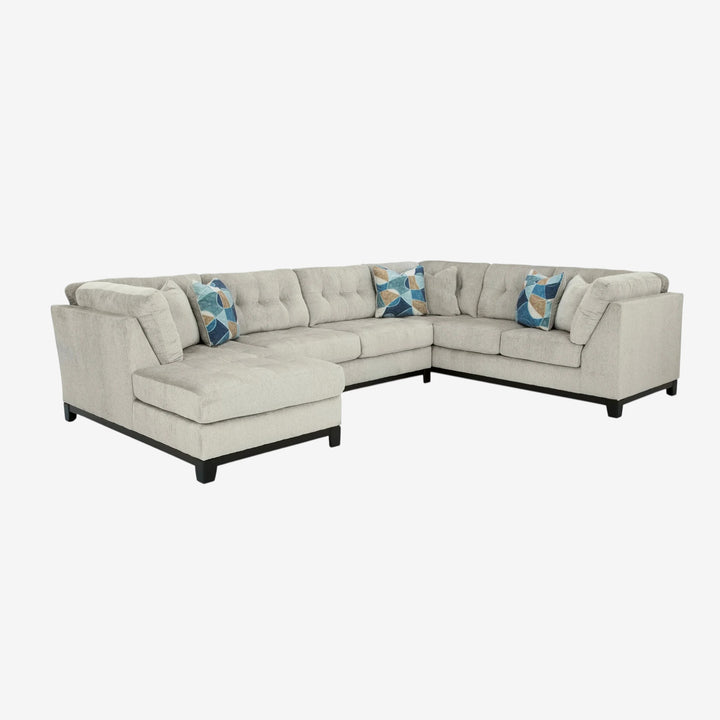 Maxon Place 3-Piece Sectional Sofa In Fabric Upholstery - Stone | Benchcraft By Ashley