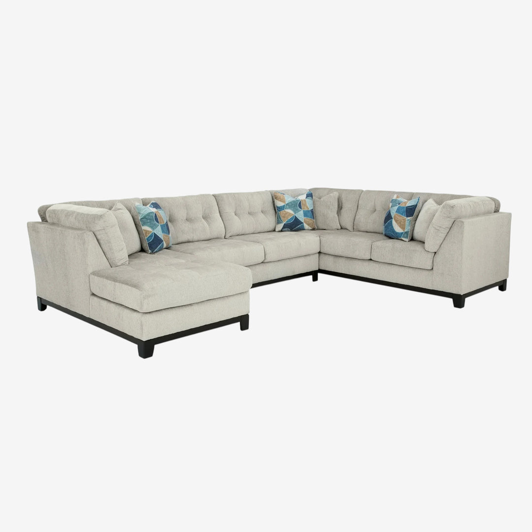 Maxon Place 3-Piece Sectional Sofa In Fabric Upholstery - Stone | Benchcraft By Ashley