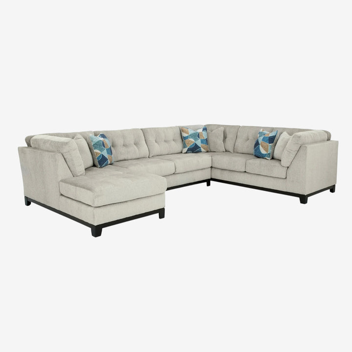 Maxon Place 3-Piece Sectional Sofa In Fabric Upholstery - Stone | Benchcraft By Ashley