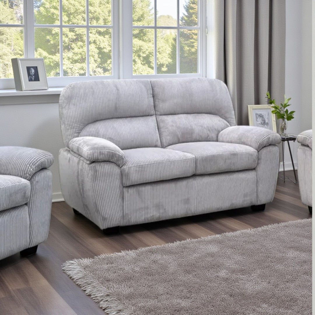 Sterling 3-Piece Stationary Sofa Set In Fabric Upholstery - Light Grey