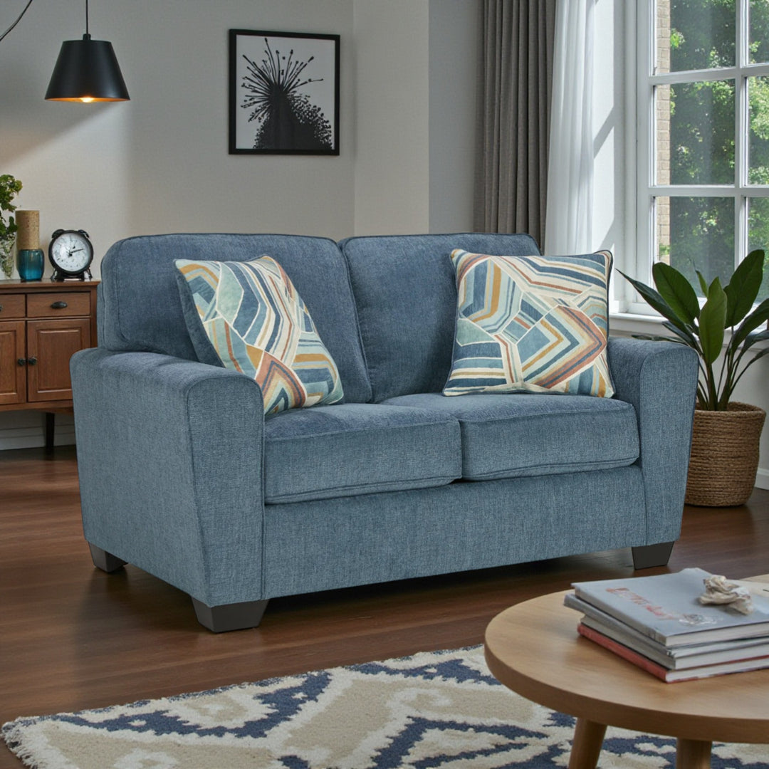 4060535 Cashton Loveseat In Fabric Upholstery - Blue | Signature Design By Ashley
