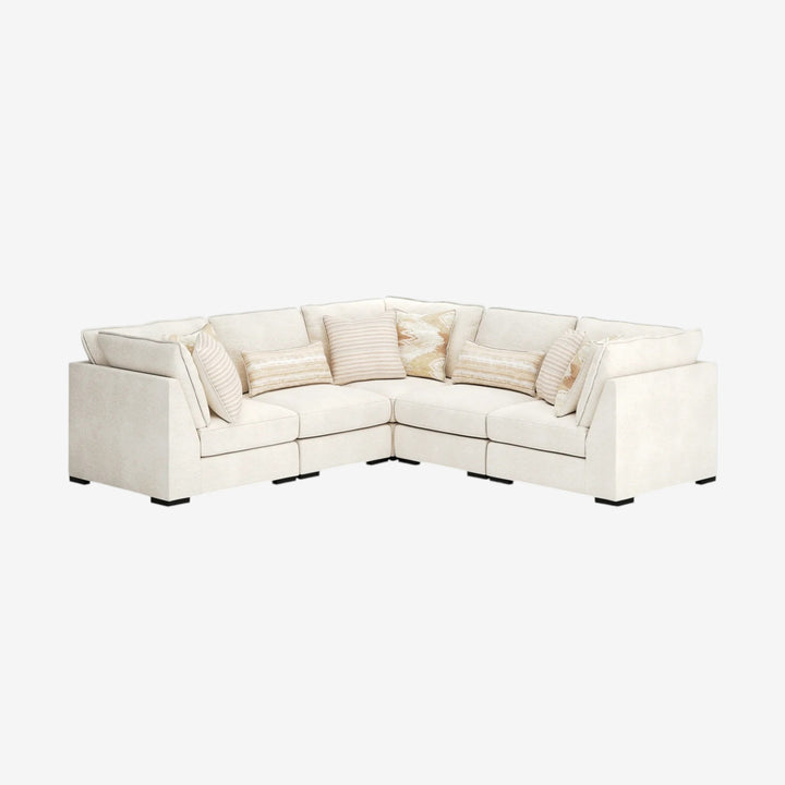 48002S1 Donelson Creek 5-Piece Sectional Sofa In Fabric Upholstery - Vanilla | Benchcraft By Ashley