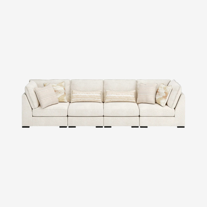 48002S2 Donelson Creek 4-Piece Modular Sofa In Fabric Upholstery - Vanilla | Benchcraft By Ashley