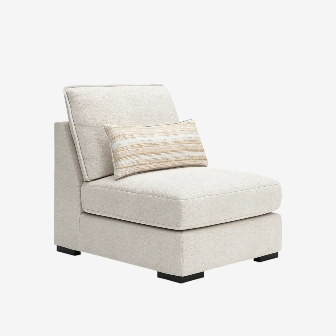 48002U1 Donelson Creek 4-Piece Fabric Sectional Sofa With Ottoman - Vanilla | Benchcraft By Ashley