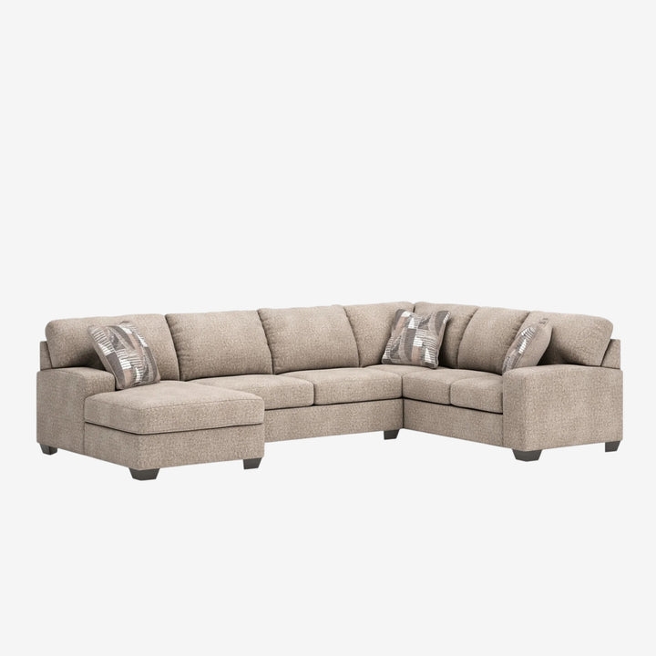 Newellen 3-Piece Sectional Sofa In Fabric Upholstery - Hemp | Signature Design By Ashley