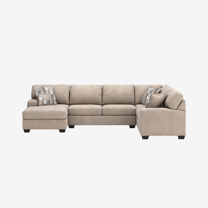 Newellen 3-Piece Sectional Sofa In Fabric Upholstery - Hemp | Signature Design By Ashley