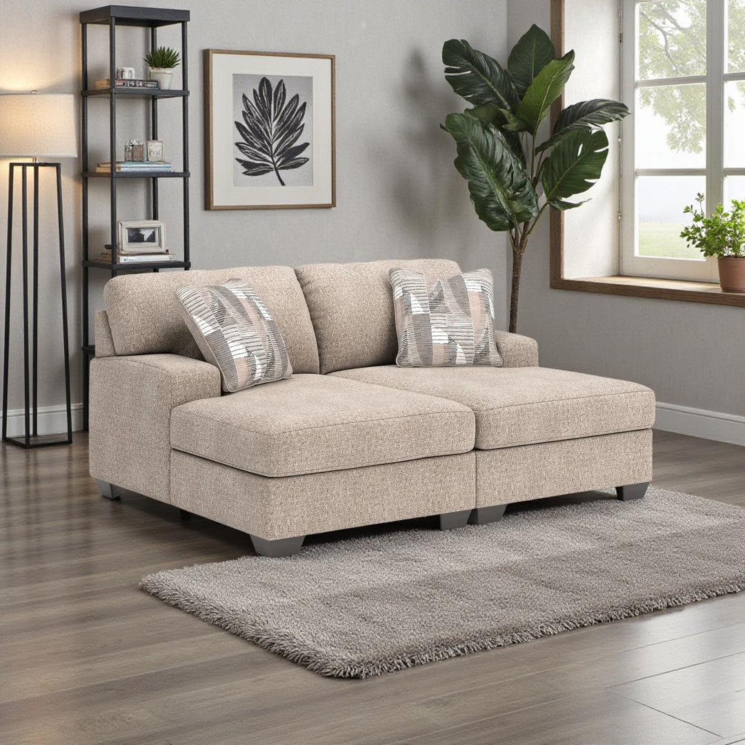 48404S4 Newellen 2-Piece Super Chaise In Fabric Upholstery - Hemp | Benchcraft By Ashley