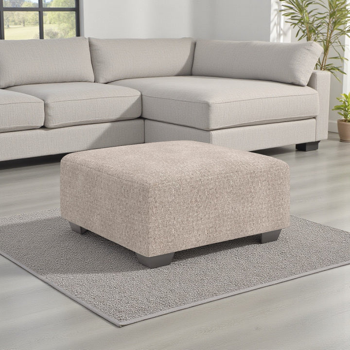4840408 Newellen Oversized Accent Ottoman In Fabric Upholstery - Hemp | Benchcraft By Ashley