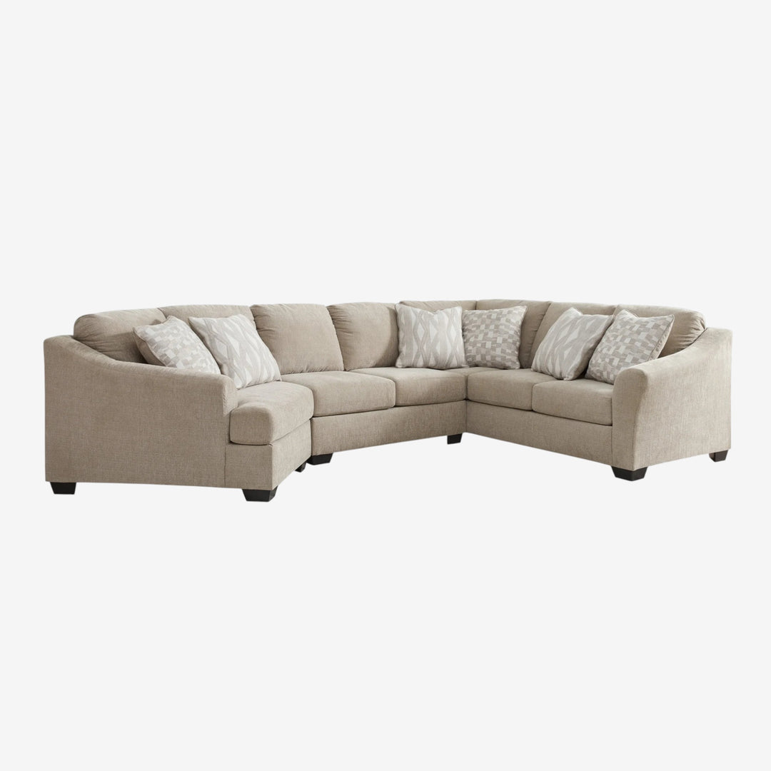 Brogan Bay 3-Piece Fabric Sectional Sofa With Cuddler - Cork | Signature Design By Ashley
