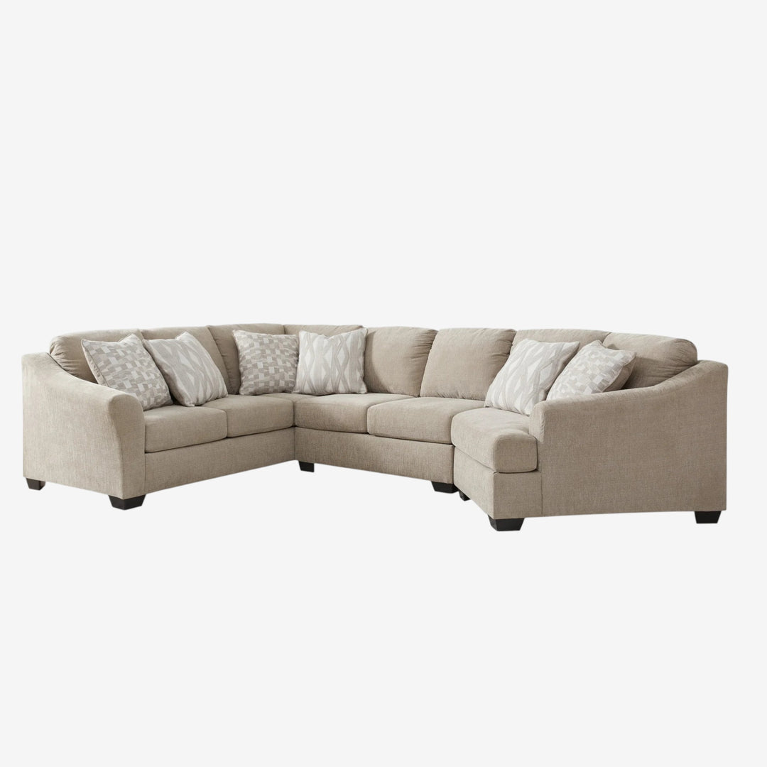 Brogan Bay 3-Piece Fabric Sectional Sofa With Cuddler - Cork | Signature Design By Ashley