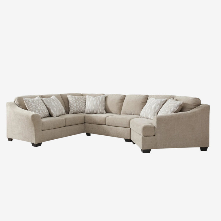 Brogan Bay 3-Piece Fabric Sectional Sofa With Cuddler - Cork | Signature Design By Ashley