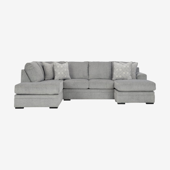 Casselbury 2-Piece Fabric Upholstered Sectional Sofa With Dual Chaise - Cement | Signature Design By Ashley