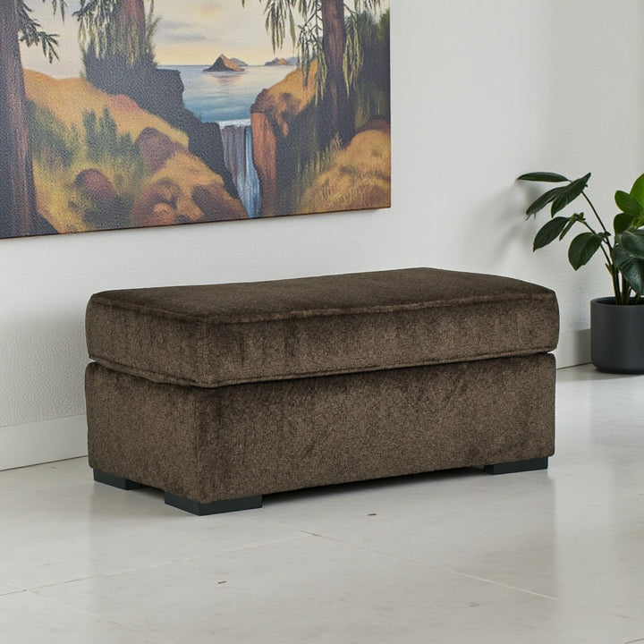 5370214 Aylesworth Casual Chair Ottoman In Fabric Upholstery - Chocolate | Benchcraft By Ashley