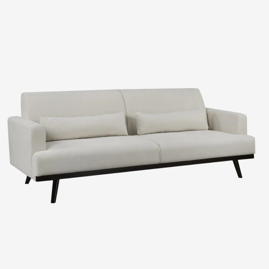 Micah 3-Seater Stationary Sofa In Fabric Upholstery - Beige