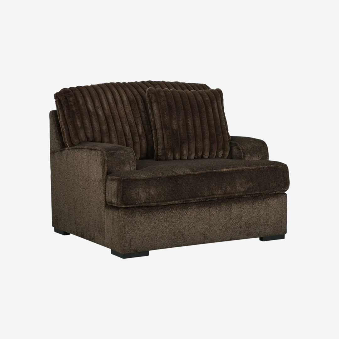 5370223 Aylesworth Oversized Accent Chair In Fabric Upholstery - Chocolate | Benchcraft By Ashley