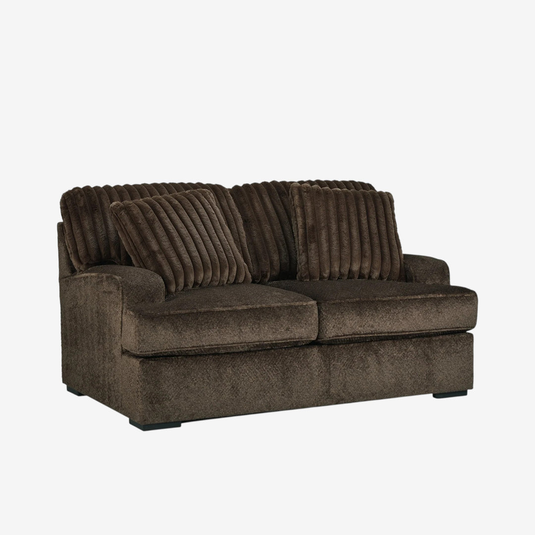 5370235 Aylesworth Casual Loveseat In Fabric Upholstery - Chocolate | Benchcraft By Ashley
