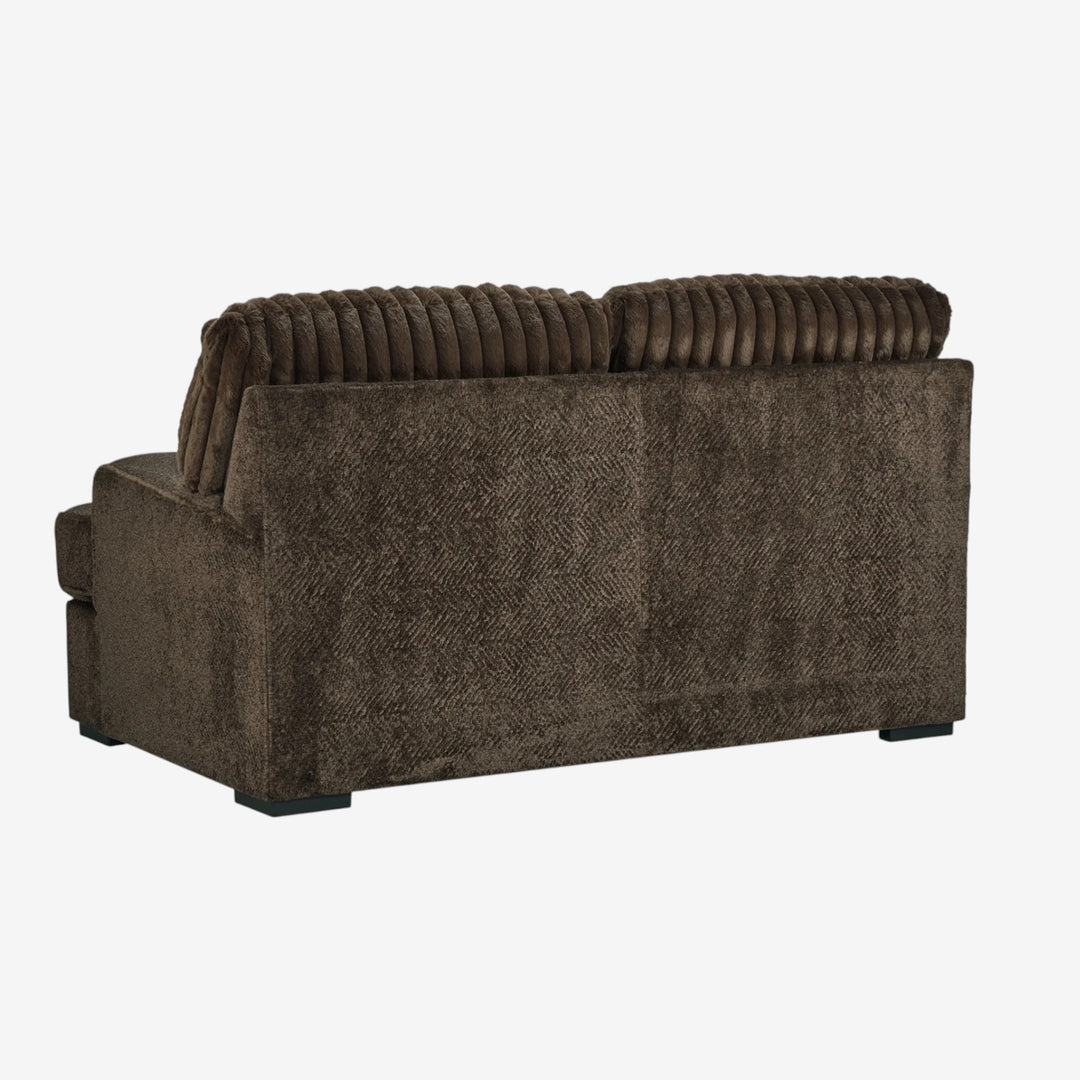 5370235 Aylesworth Casual Loveseat In Fabric Upholstery - Chocolate | Benchcraft By Ashley