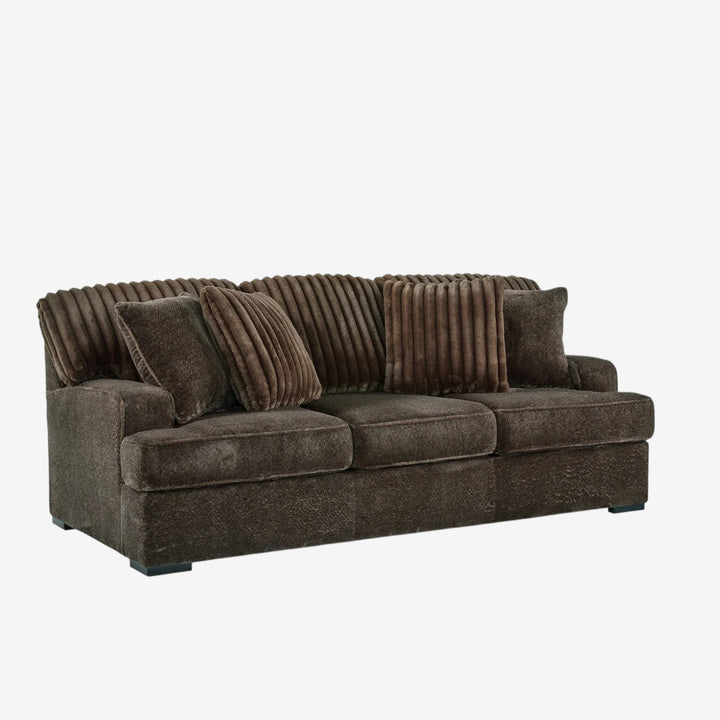 5370238 Aylesworth Casual Sofa In Fabric Upholstery - Chocolate | Benchcraft By Ashley
