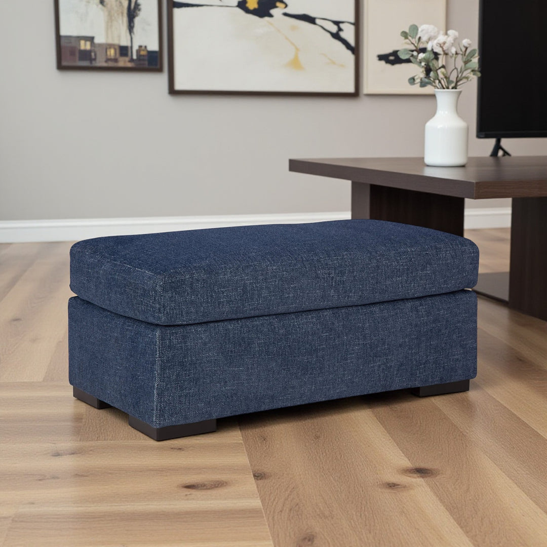 5450214 Evansley Chair Ottoman In Fabric Upholstery - Navy | Benchcraft By Ashley