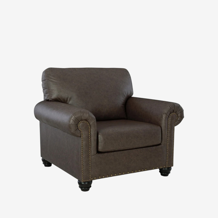 5550320 Roxmere Armchair In Faux Leather Upholstery - Umber | Benchcraft By Ashley