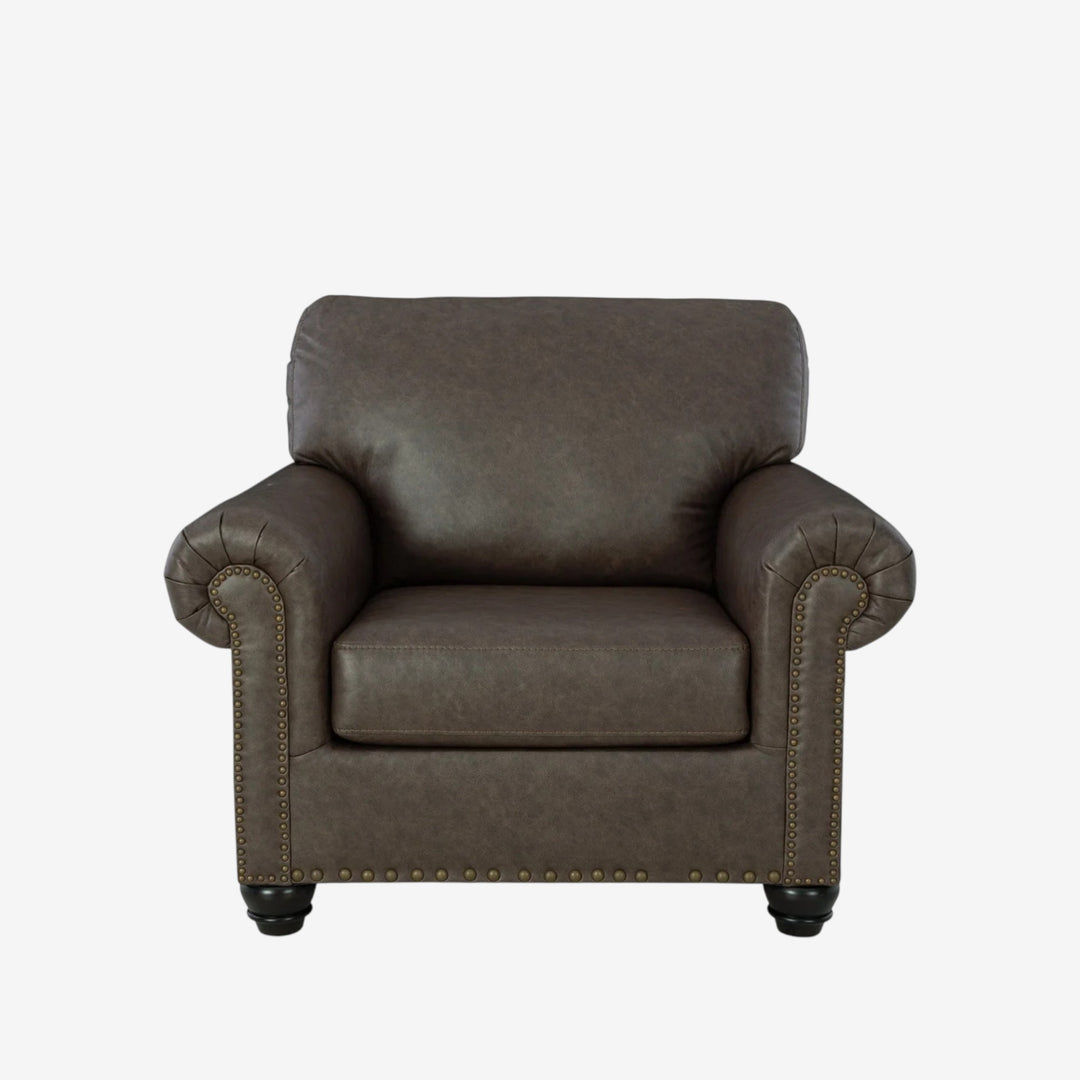 5550320 Roxmere Armchair In Faux Leather Upholstery - Umber | Benchcraft By Ashley