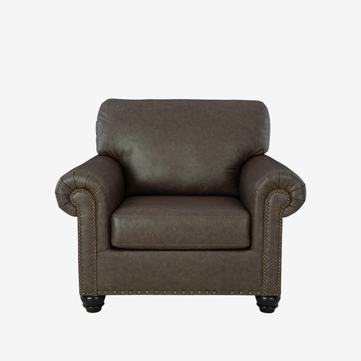 5550320 Roxmere Armchair In Faux Leather Upholstery - Umber | Benchcraft By Ashley