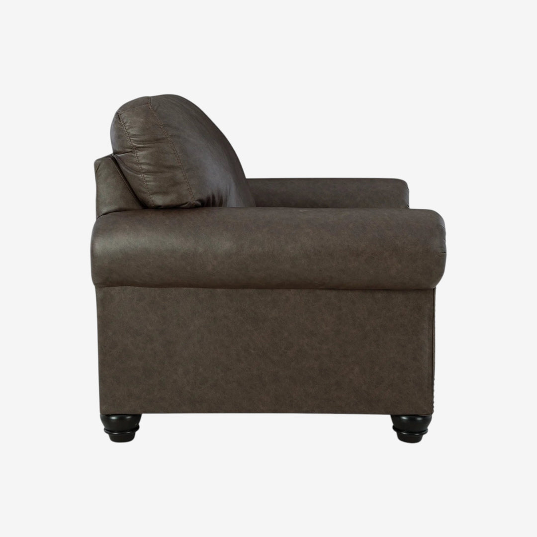 5550320 Roxmere Armchair In Faux Leather Upholstery - Umber | Benchcraft By Ashley