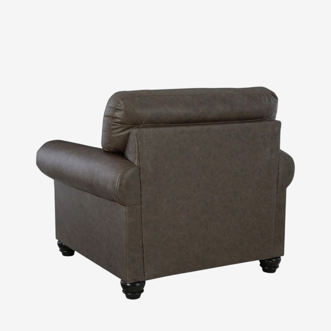 5550320 Roxmere Armchair In Faux Leather Upholstery - Umber | Benchcraft By Ashley