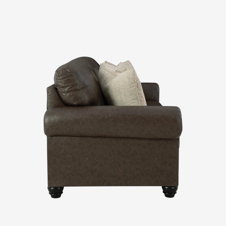 5550338 Roxmere Sofa In Faux Leather Upholstery - Umber | Benchcraft By Ashley