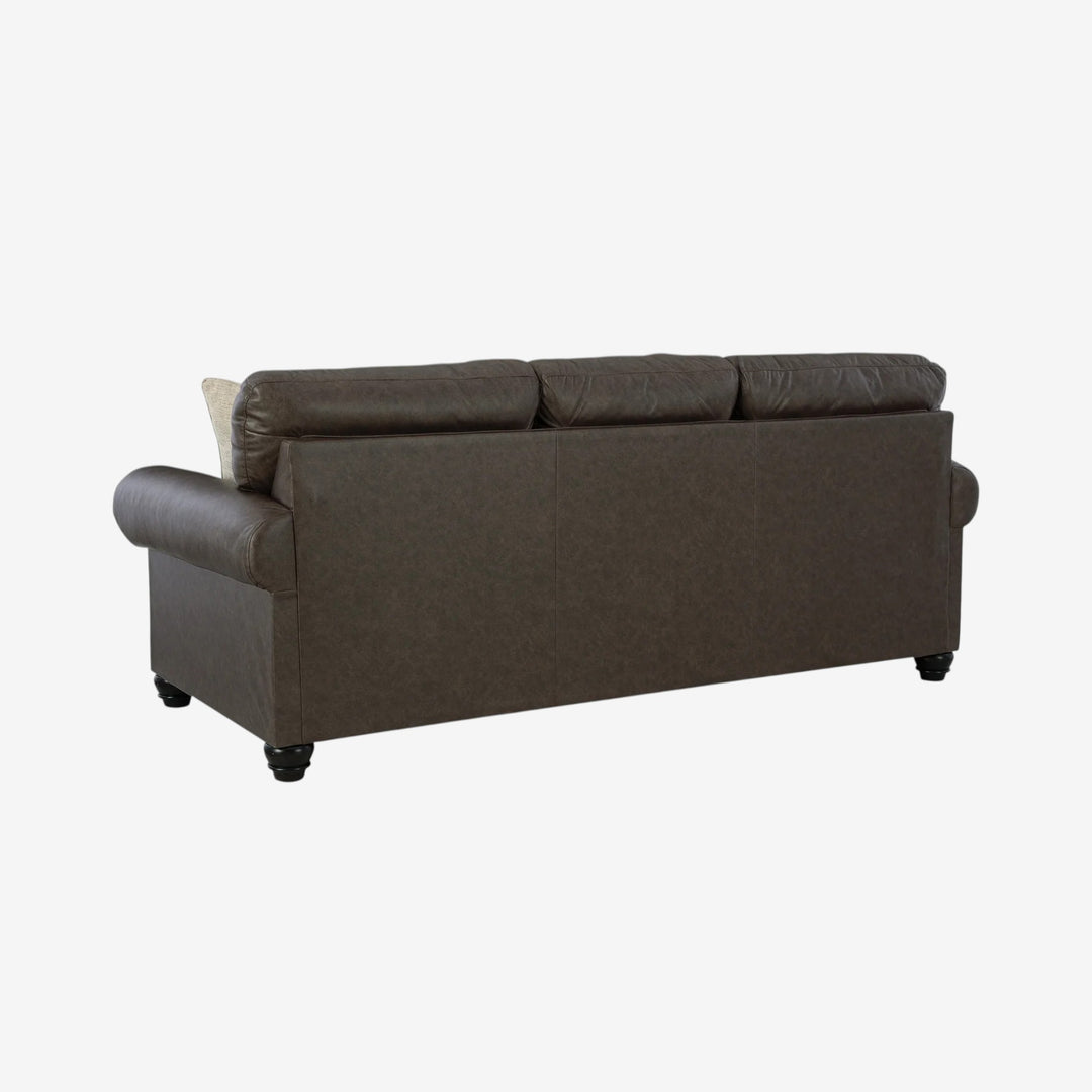 5550338 Roxmere Sofa In Faux Leather Upholstery - Umber | Benchcraft By Ashley
