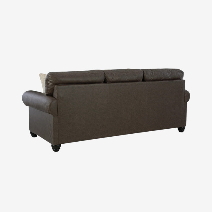 5550338 Roxmere Sofa In Faux Leather Upholstery - Umber | Benchcraft By Ashley