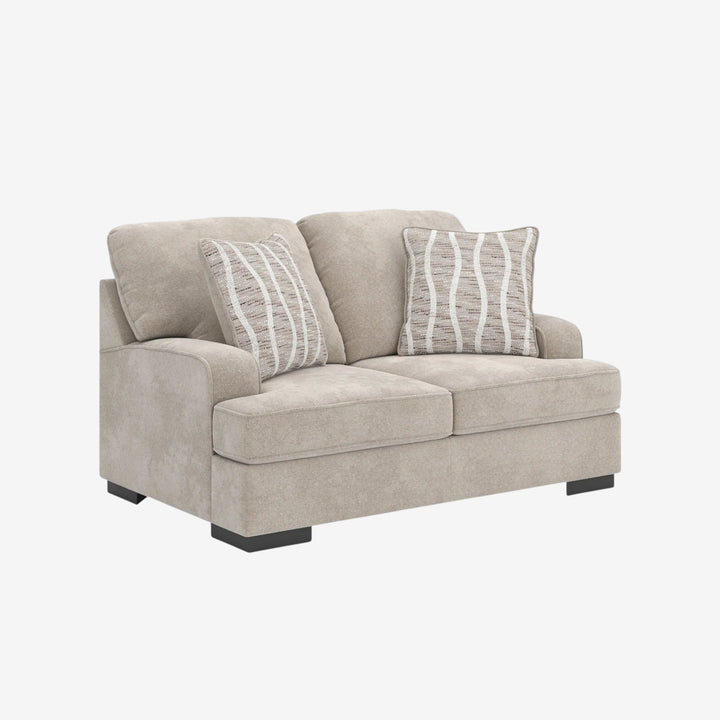 5990235 High Profile Loveseat In Fabric Upholstery - Taupe | Benchcraft By Ashley