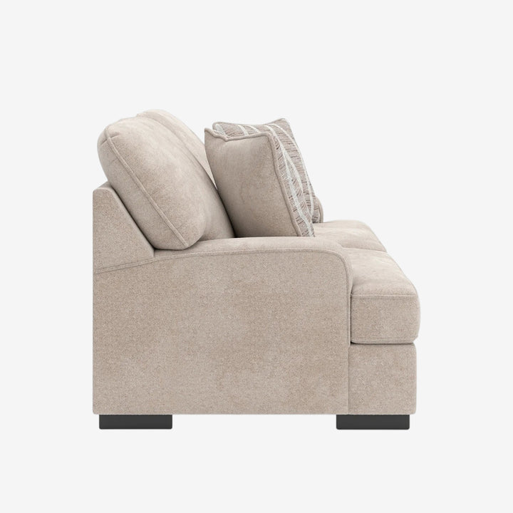 5990235 High Profile Loveseat In Fabric Upholstery - Taupe | Benchcraft By Ashley