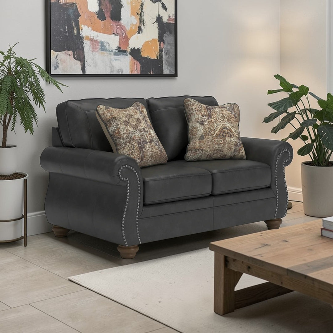 PC5590335 Chasemore Loveseat In Faux Leather Upholstery - Granite | Signature Design By Ashley