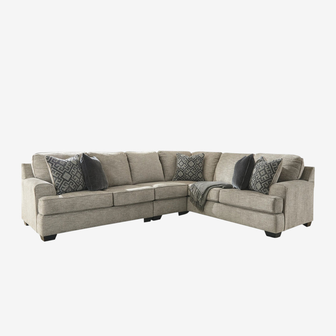 Bovarian 3-Piece Sectional Sofa In Fabric Upholstery - Stone | Signature Design By Ashley